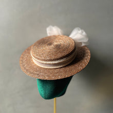 Big ribbon mini canotier – millinery mino Big ribbon mini canotier – millinery mino