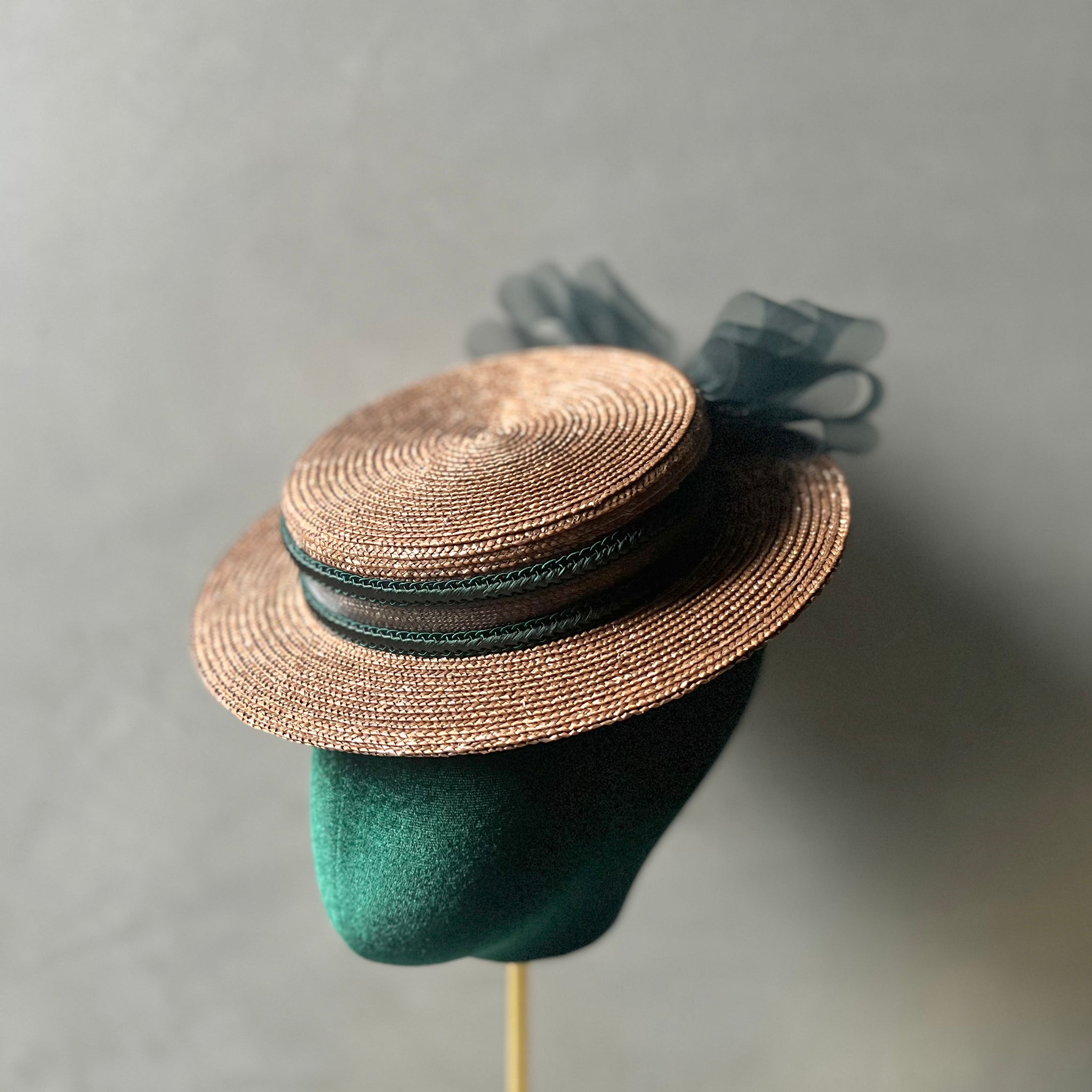 Big ribbon mini canotier – millinery mino Big ribbon mini canotier – millinery mino