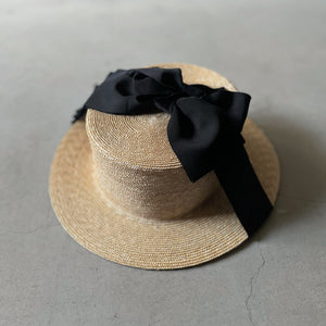 Extra fine straw canotier 5way ribbon