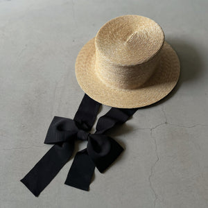 Extra fine straw canotier 5way ribbon