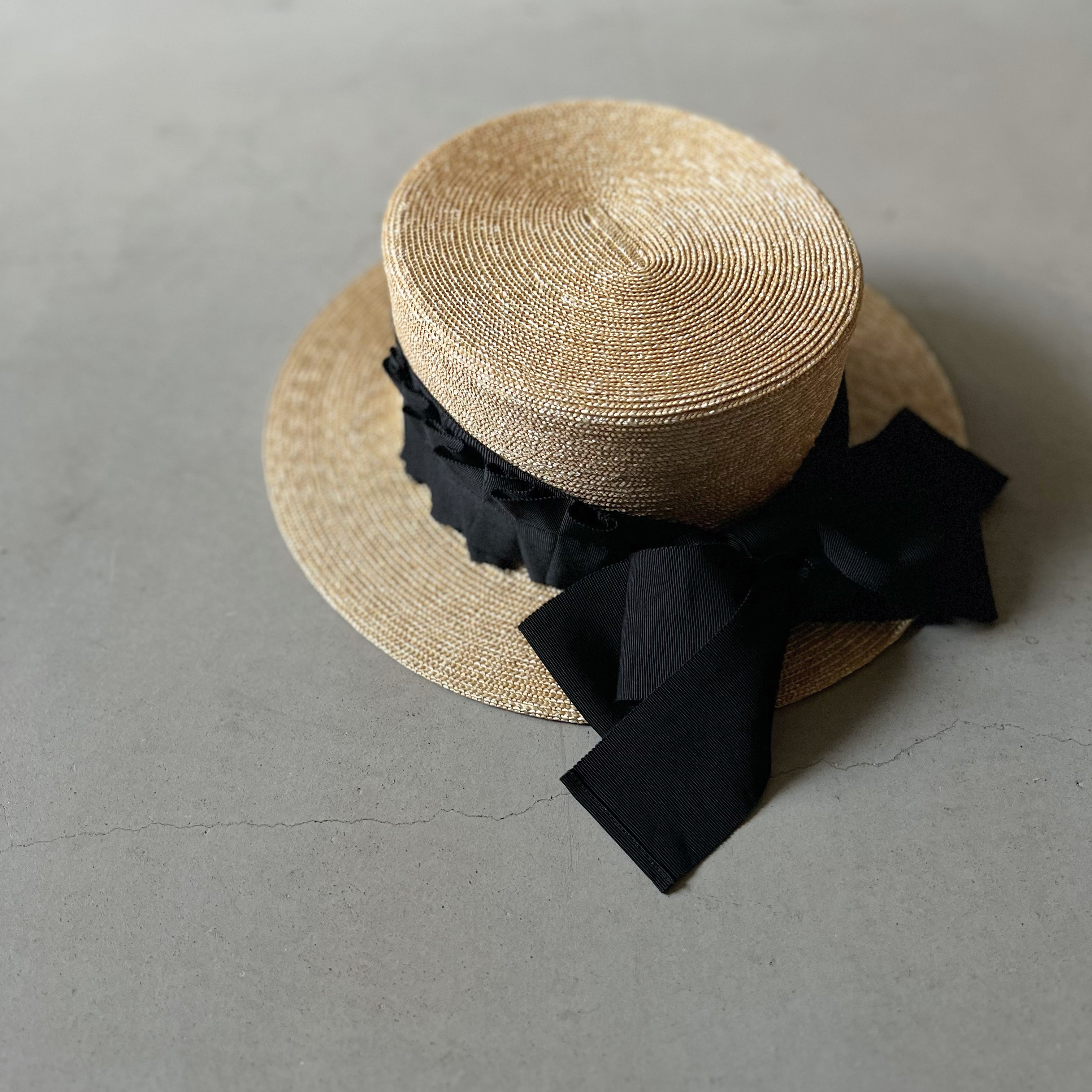 Extra fine straw canotier 5way ribbon – millinery mino